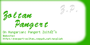 zoltan pangert business card